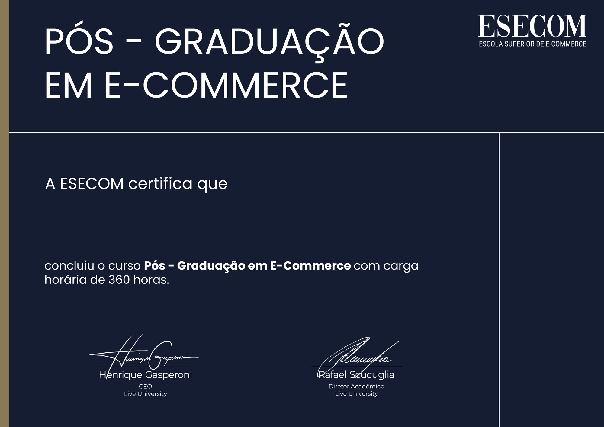 Certificado Pos Graduacao Certificado Pos Graduacao